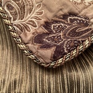 Rose Tree Home Queen Pillow Shams Pair 31x23 Brown Gold Chenille Brocade